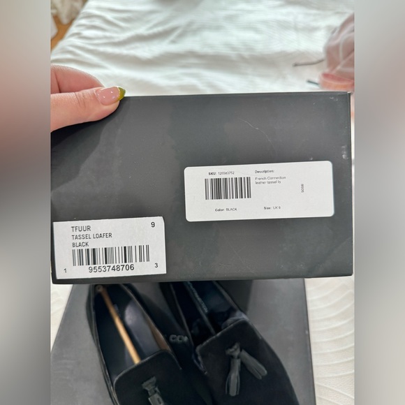 French Connection Mens leather Tassel loafers in black UK size 9- US size 10 - Picture 8 of 10